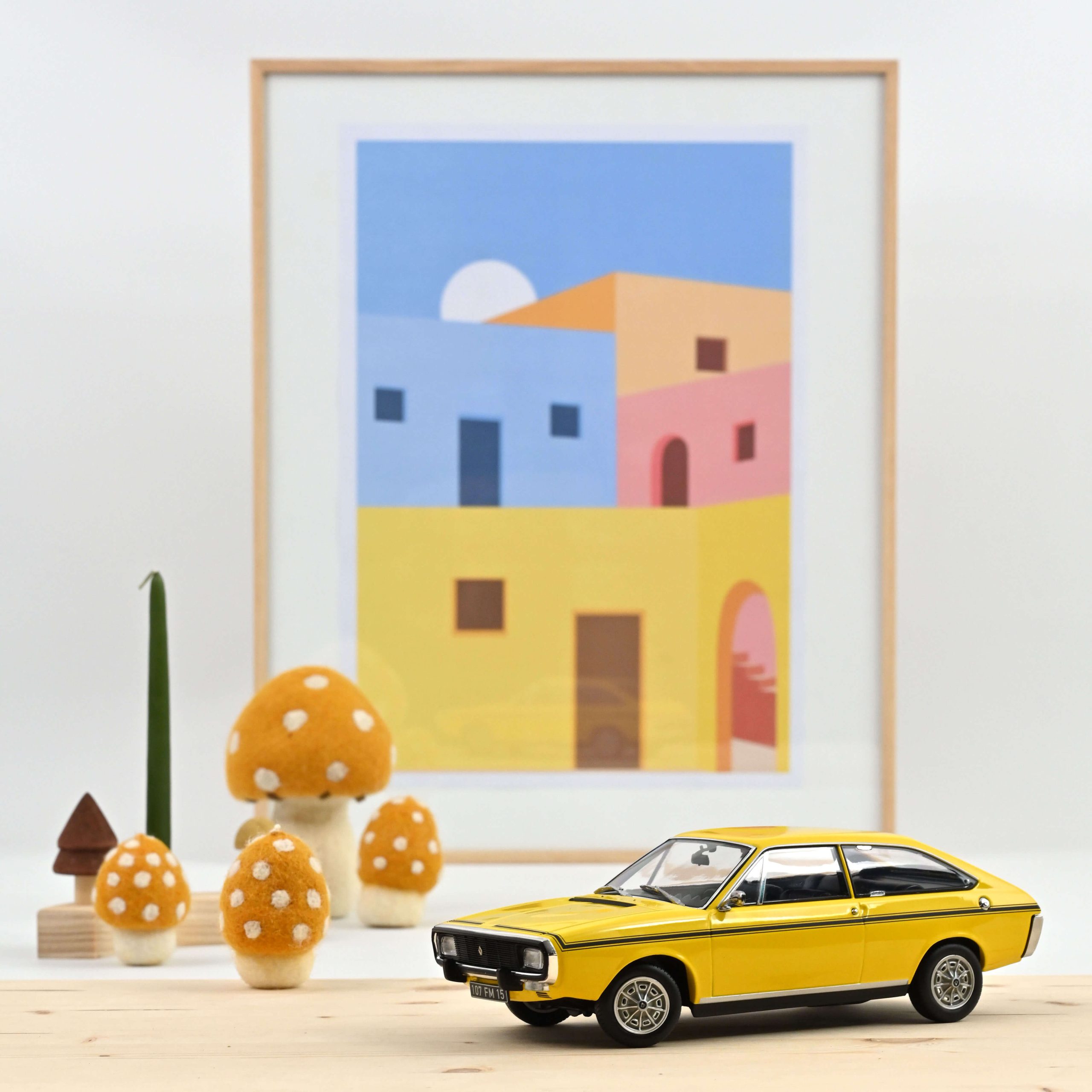 Renault 15 TL 1973 Jaune et Noir 1/18 - 300pcs