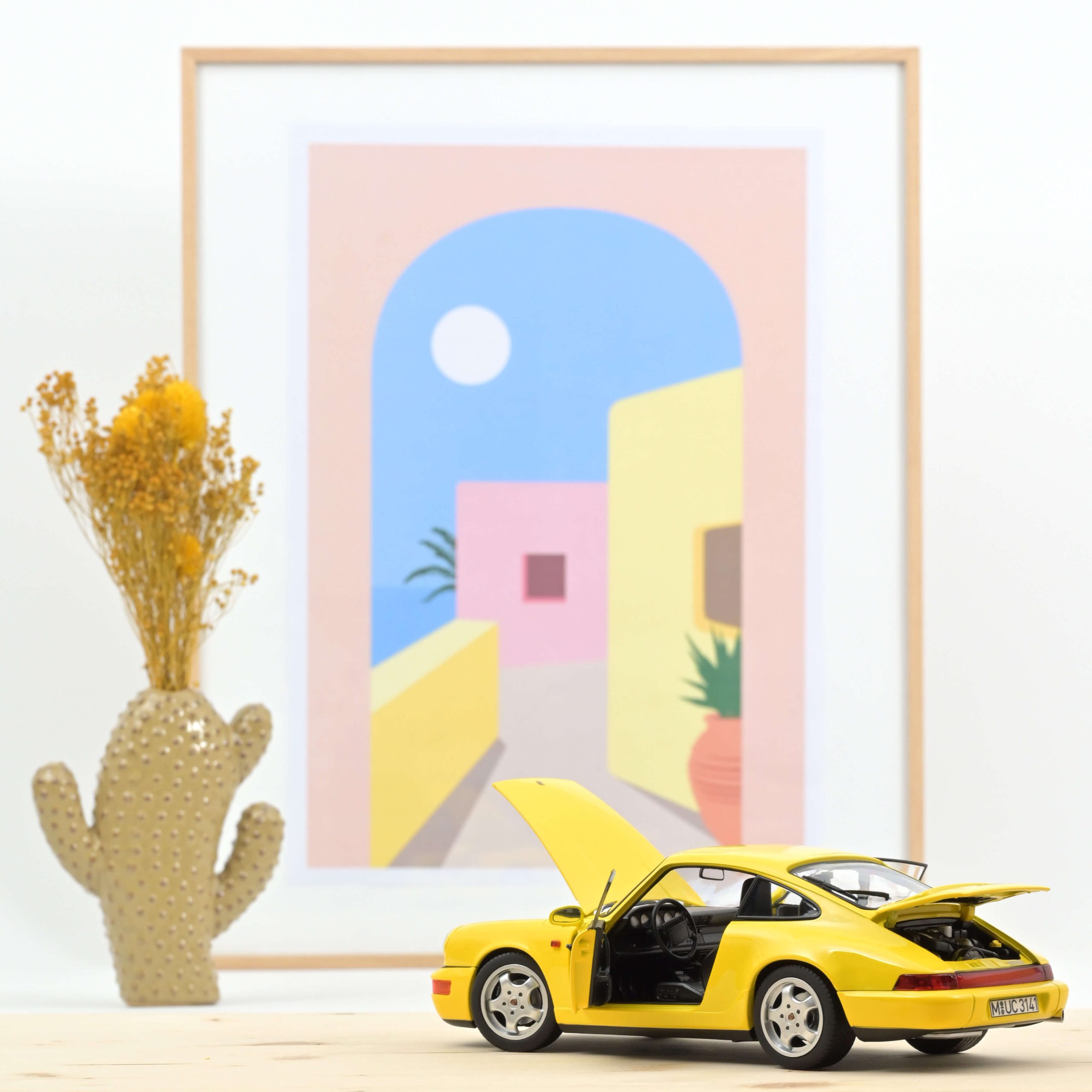 Porsche 911 Carrera 2 1992 Jaune 1/18 – Image 2