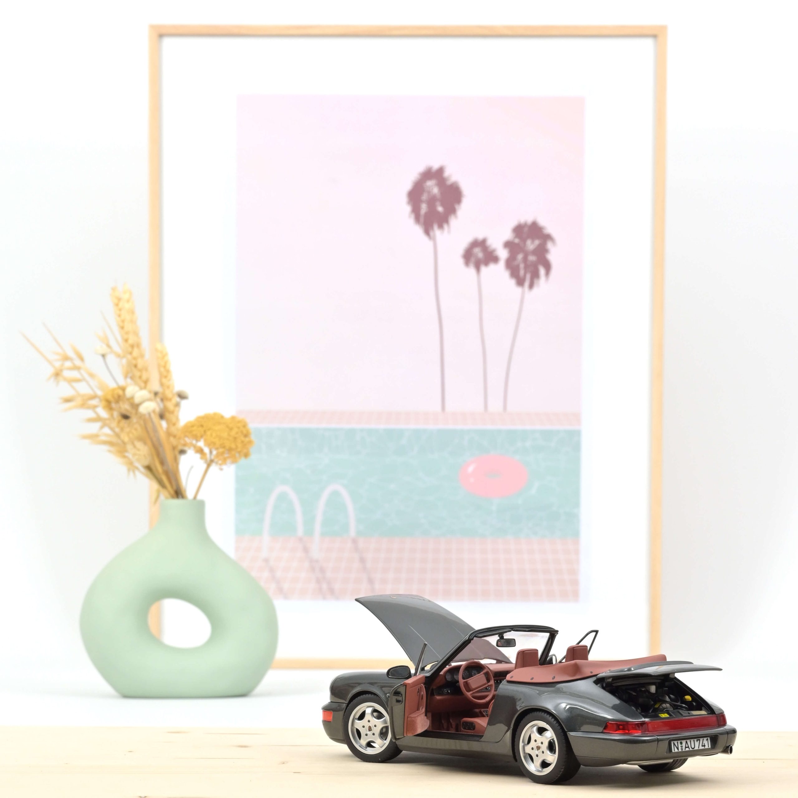 Porsche 911 Carrera 2 Cabriolet 1990 Gris métallisé 1/18 - 200pcs – Image 2