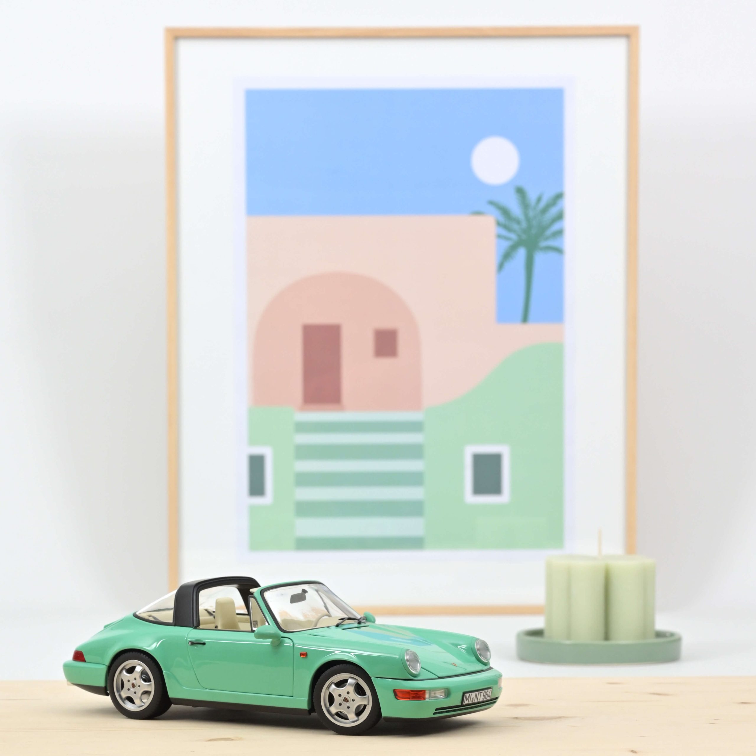 Porsche 911 Carrera 4 Targa 1991 Vert 1/18 - 200pcs – Image 2