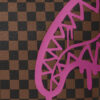 Pink Drip Brown Check Tote Bag – Image 6