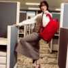 Red Checkered Flock Backpack – Image 4