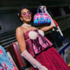 Brushed Neon Flowers Shark Handbag – Image 2