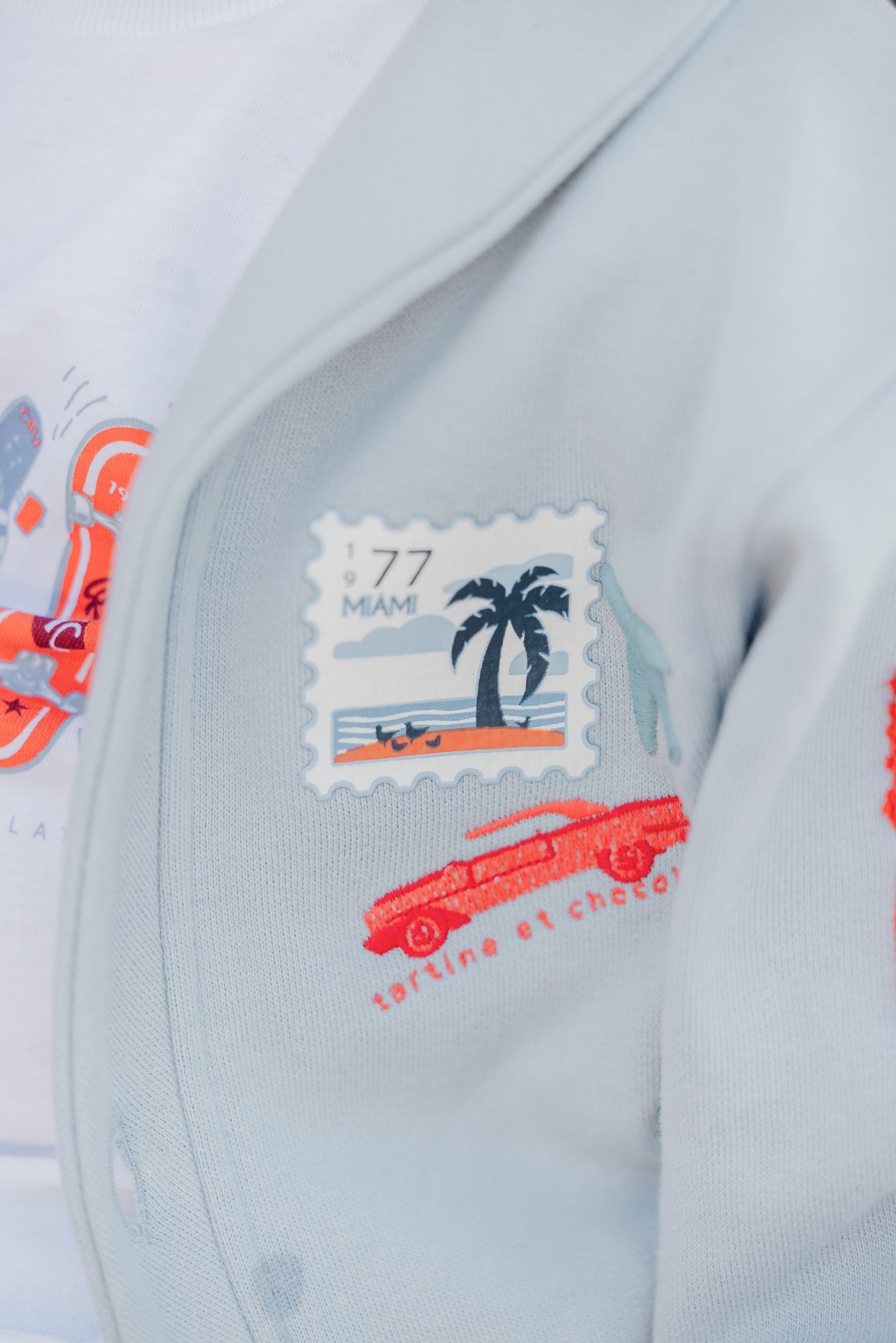 Gilet - Bleu grisé col châle – Image 2