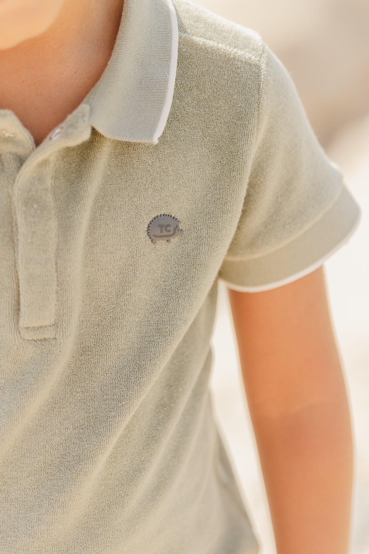 Polo - Vert fougère maille éponge – Image 2