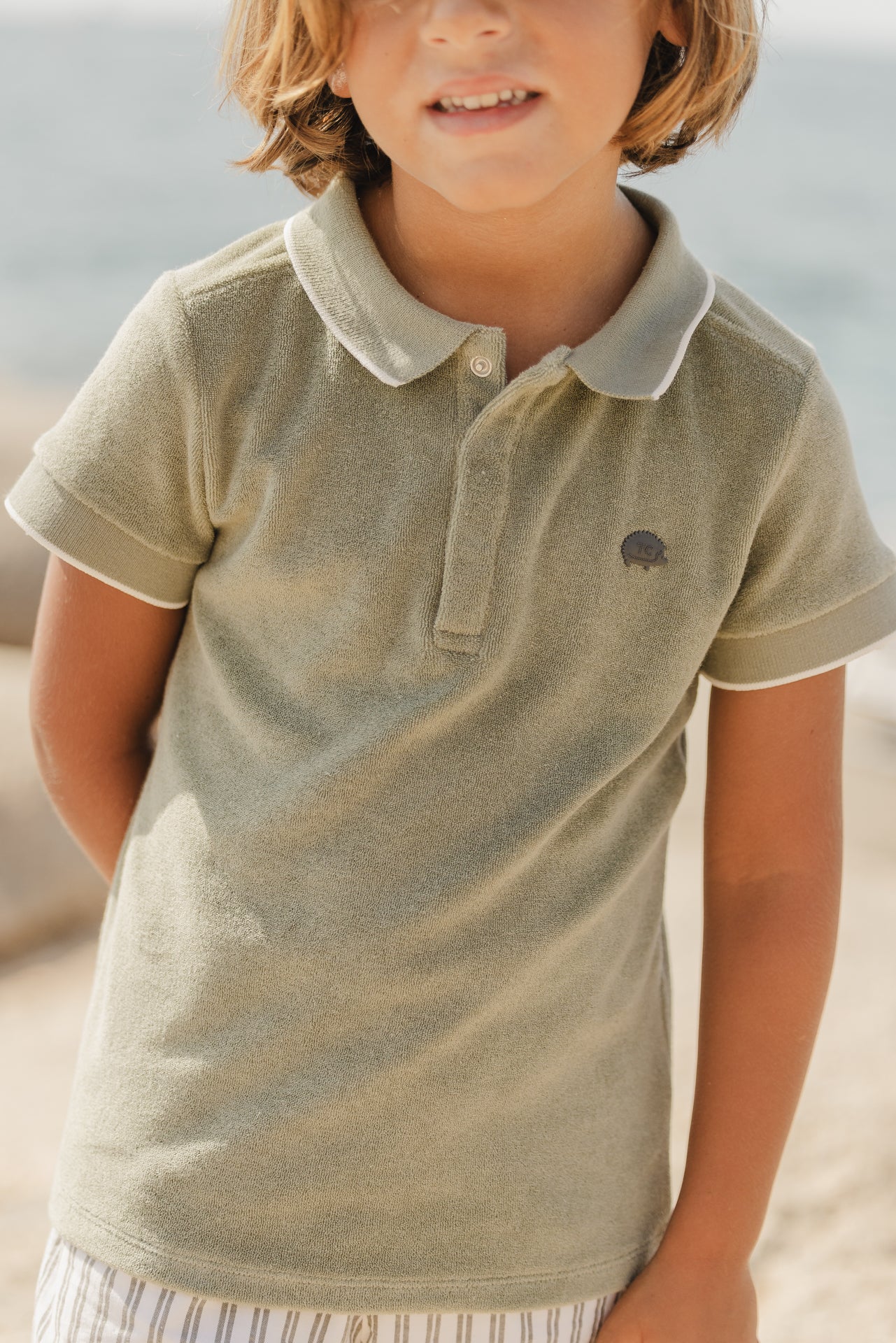 Polo - Vert fougère maille éponge