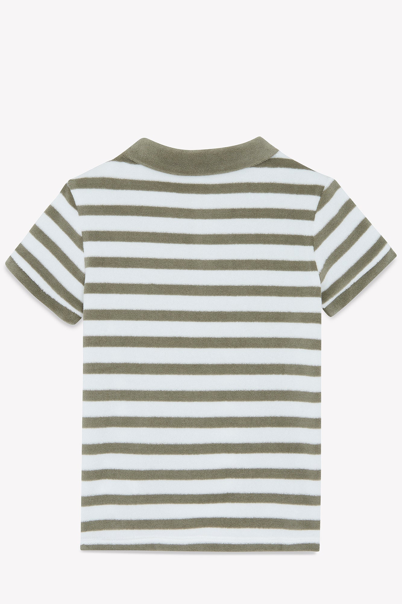 Polo - Vert fougère rayé maille éponge – Image 5