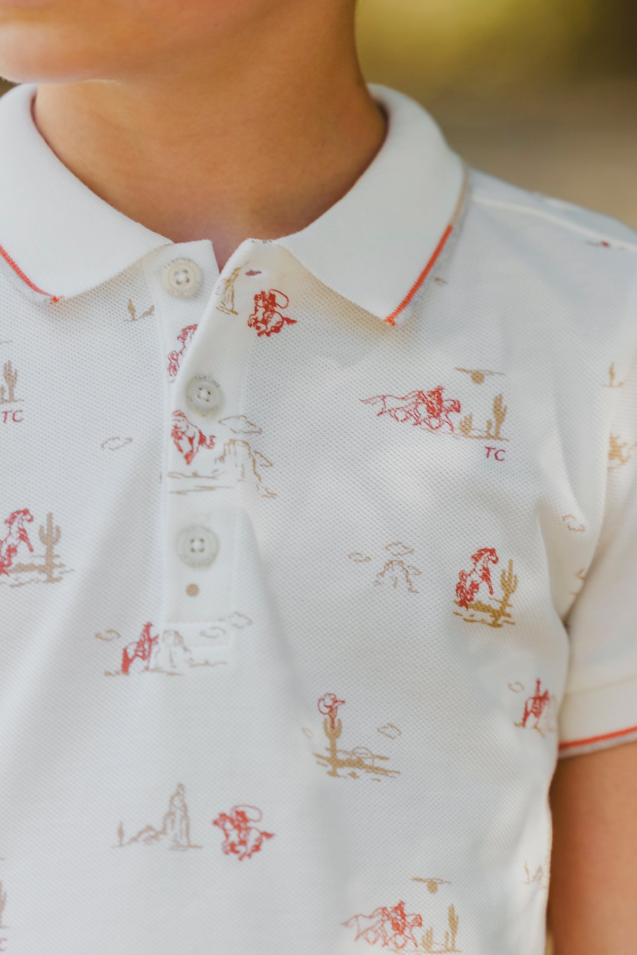 Polo - écru illustration cowboy