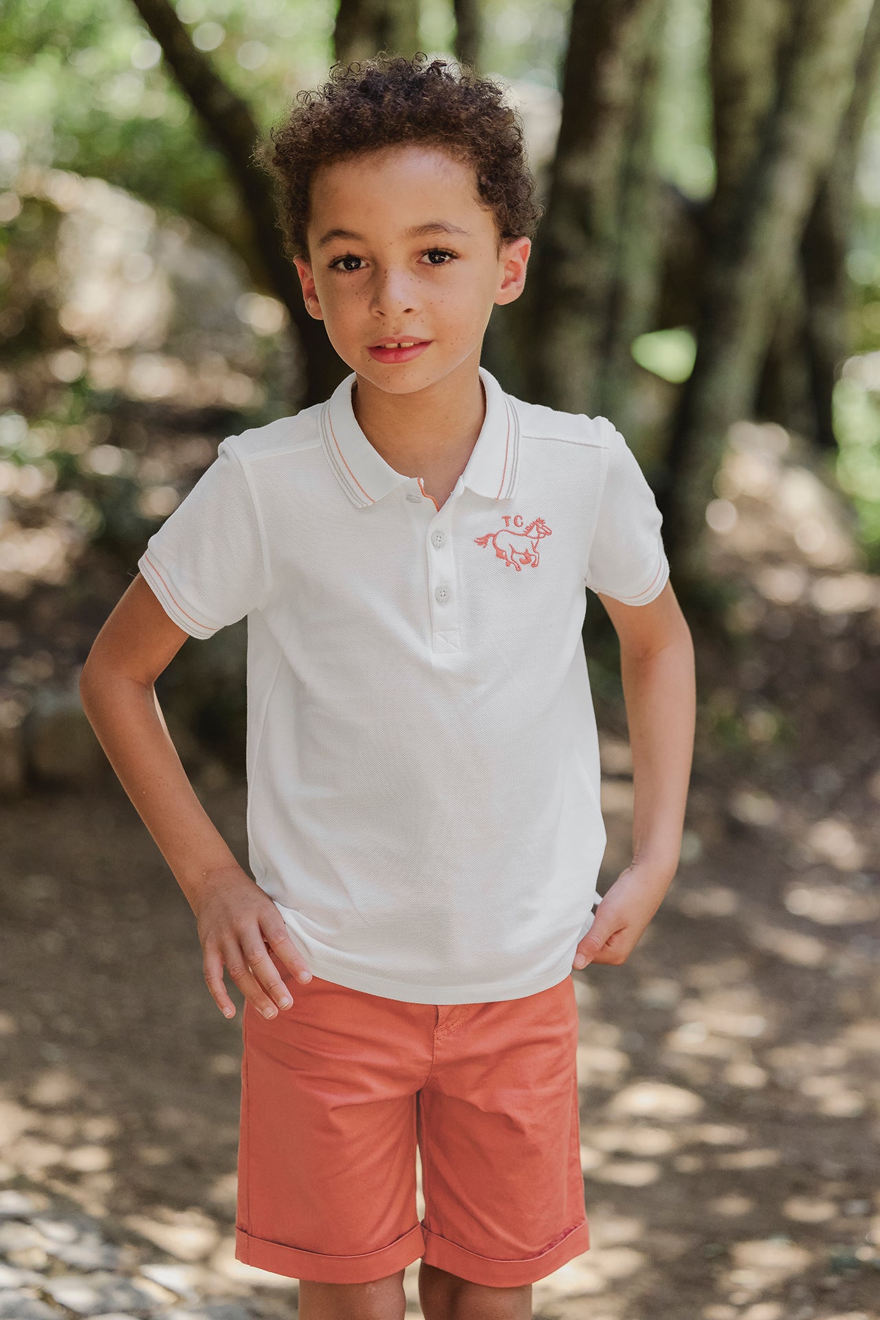 Polo - Orange maille piquée