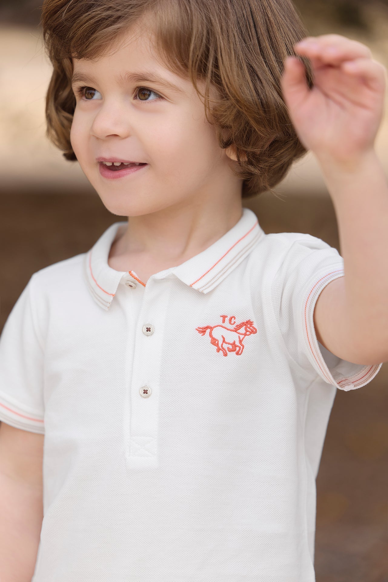 Polo - Orange maille piquée – Image 3