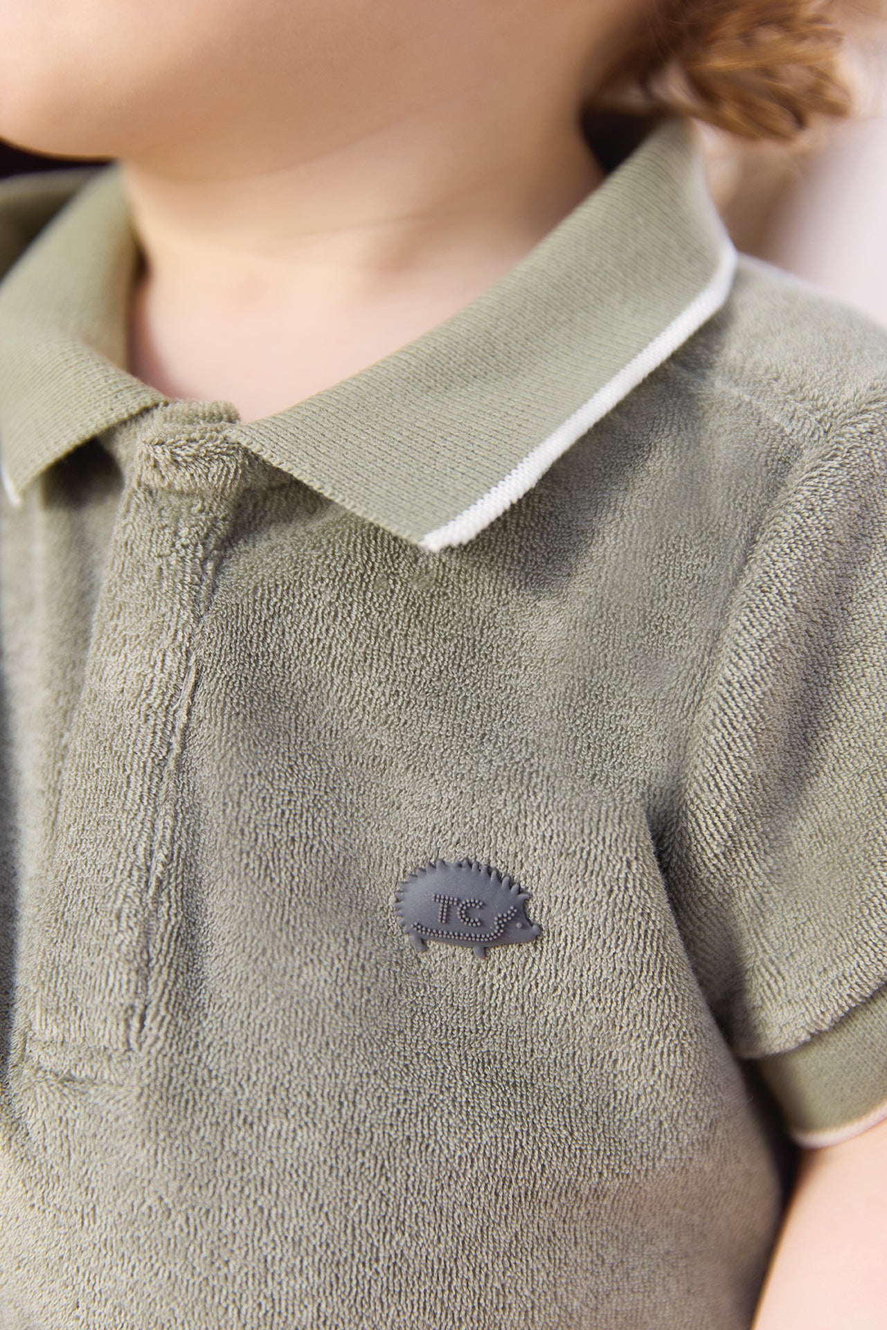 Polo - Vert fougère maille éponge – Image 2