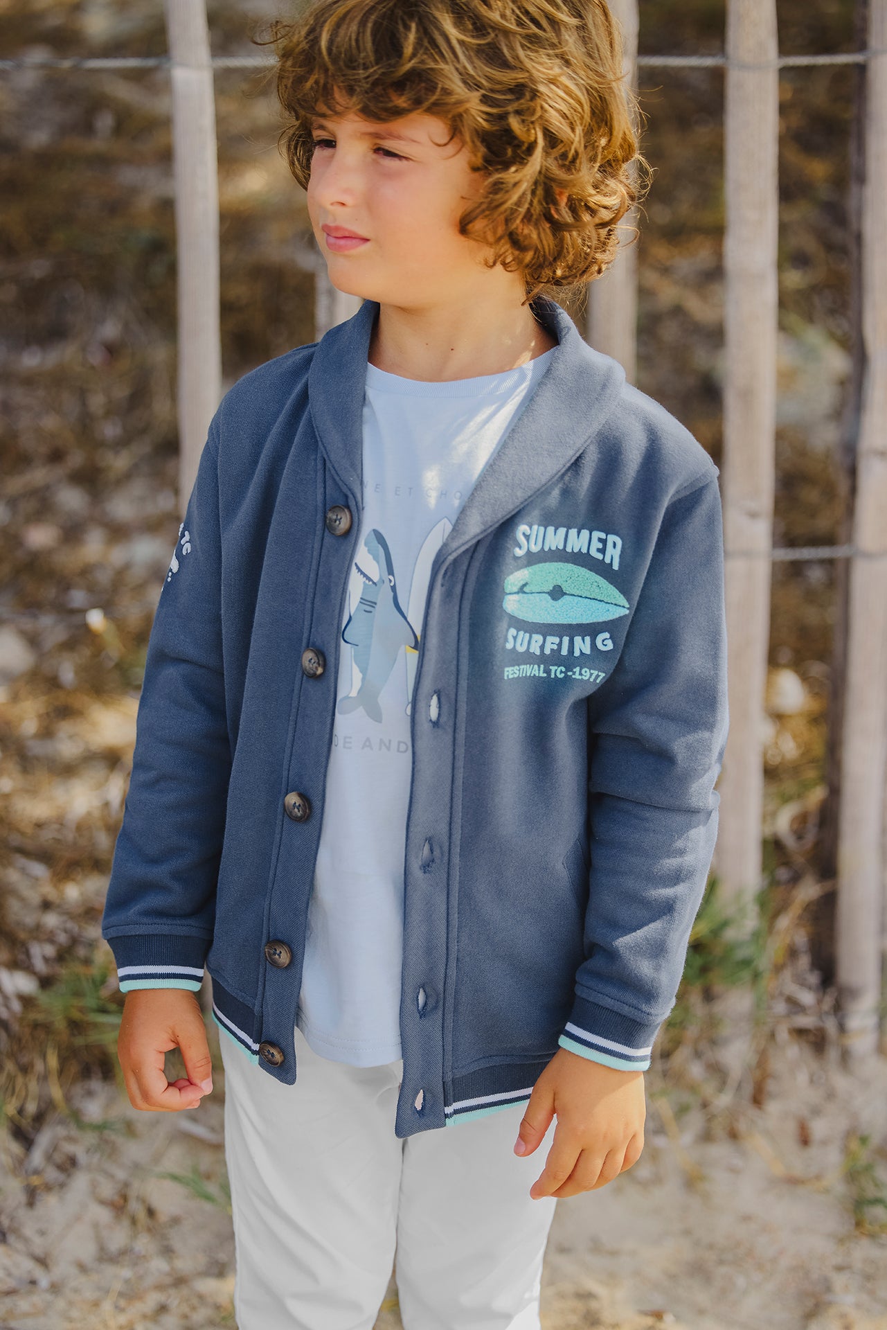 Gilet - Marine col châle summer surfing