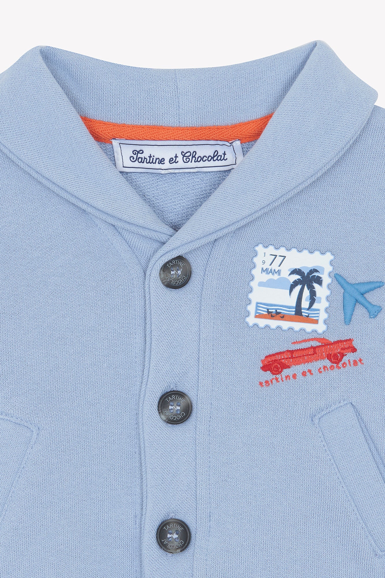 Gilet - Bleu grisé col châle – Image 6