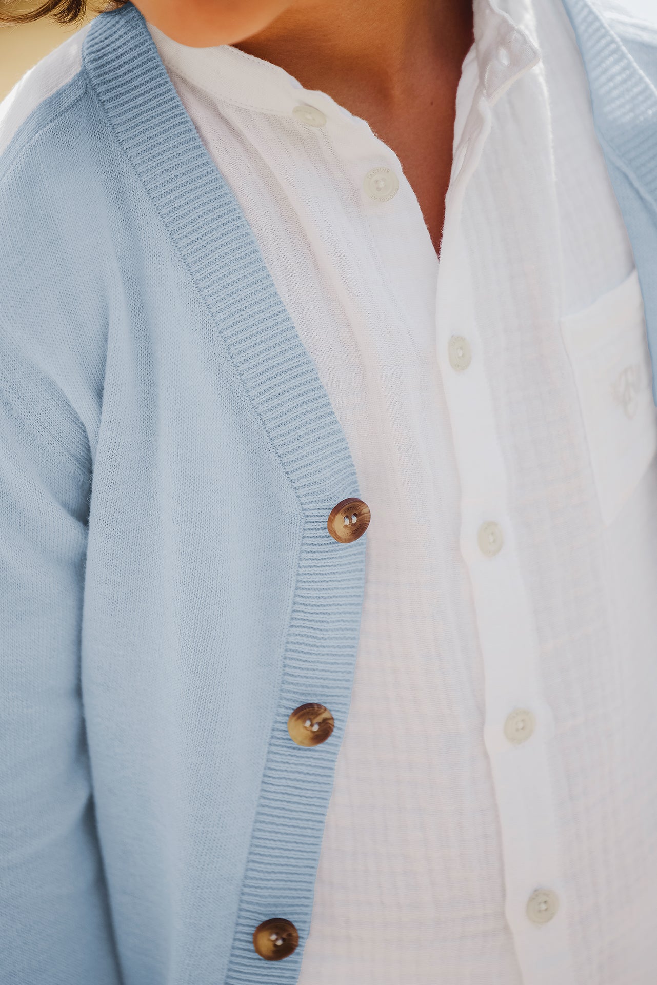 Gilet - Bleu lavé lin – Image 2