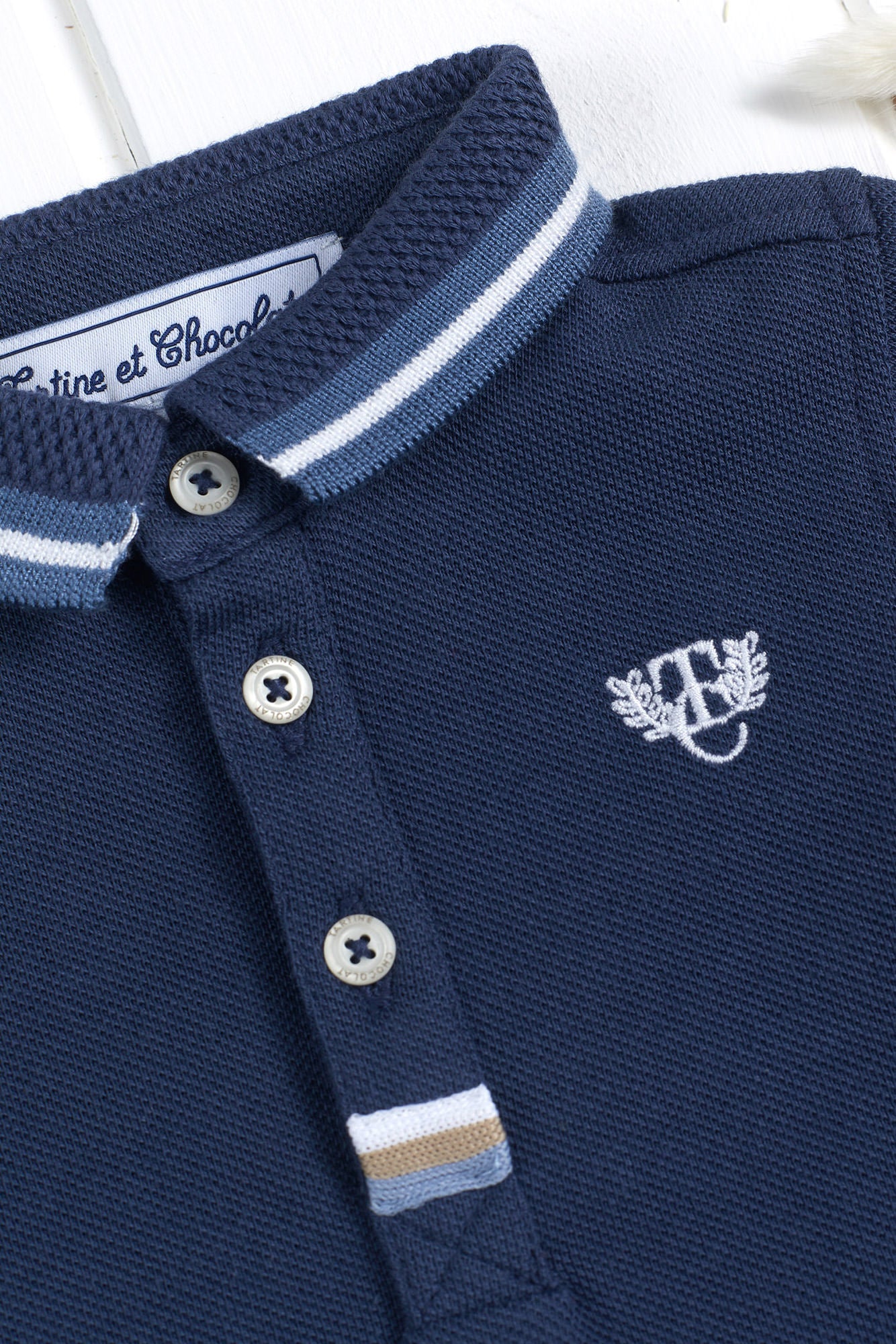 Polo - Coton Bleu monogramme TC