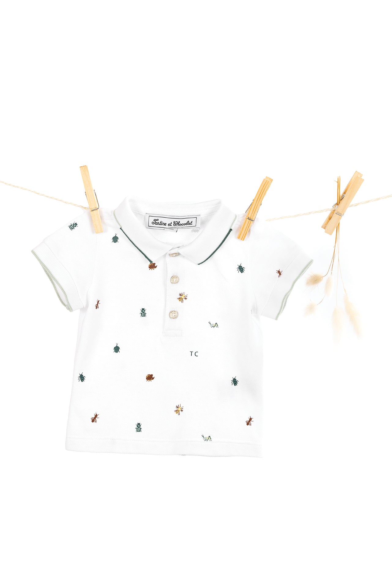 Polo - Vert d'eau motifs insectes – Image 3