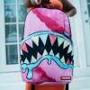 Sprayground Backpack PASTEL DELIGHT DLX BACKPACK SHARK Fuchsia – Image 6